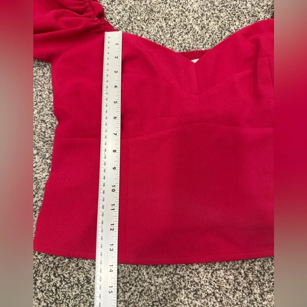 Abercrombie & Fitch Pink Puff Sleeve Sweetheart Corset Top Size L Magenta Pink